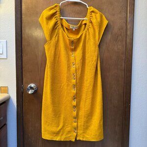 Texture & Thread by Madewell Golden Yellow Cap Sleeve Dress